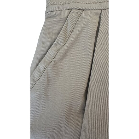 ZARA Size Small Beige Pleated A-Line Skirt S 98% Cotton 2% Elastane - Picture 7 of 13